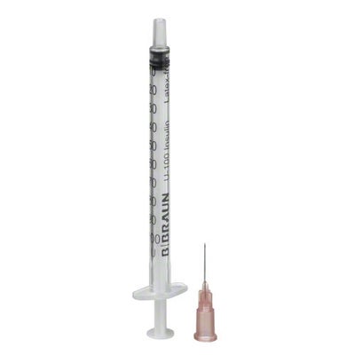 Insulin syringes for U 100 insulin with needle