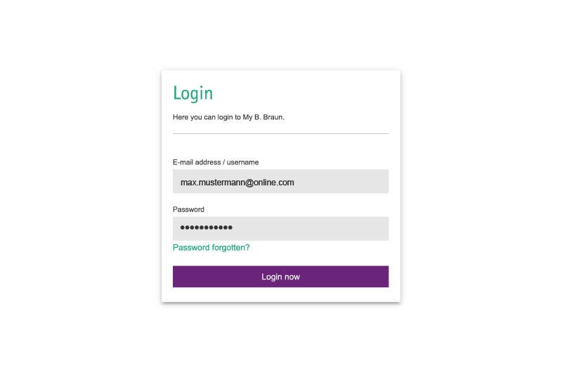 Login field My BBraun