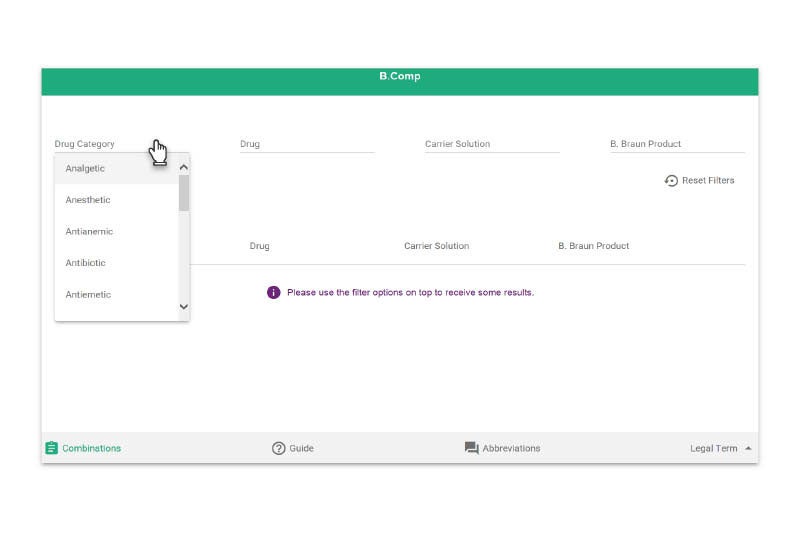 B Comp stability data screen