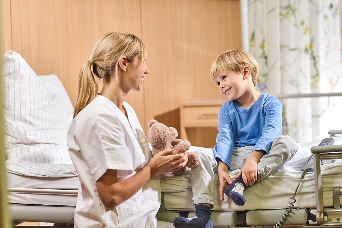 nurse and patient boy on pediatrics ward example image drug incompatibility
