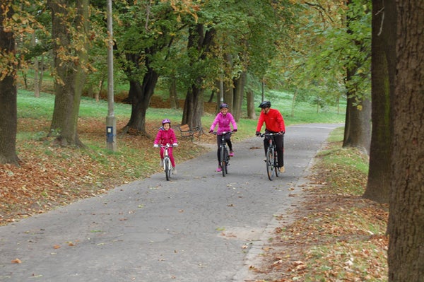 tpn patient on bicycle tour with family
